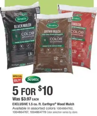 The Home Depot Earthgro Wood Mulch offer