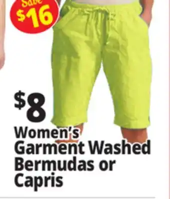 Ocean State Job Lot Women's Garment Washed Bermudas or Capris offer