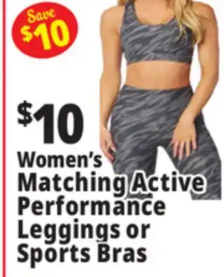 Ocean State Job Lot Women's Matching Active Performance Leggings or Sports Bras offer