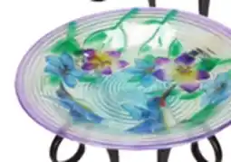 Ocean State Job Lot Hummingbird Glass Bird Bath with Metal Stand 18 offer