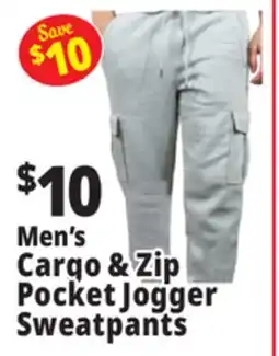 Ocean State Job Lot Men's Cargo & Zip Pocket Jogger Sweatpants offer
