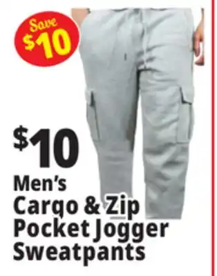 Ocean State Job Lot Men's Cargo & Zip Pocket Jogger Sweatpants offer