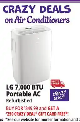 Ocean State Job Lot LG 7 000 BTU Portable Air Conditioner with Dehumidifier (Factory Refurbished) offer