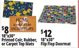 Ocean State Job Lot 18x30 Printed Coir, Rubber, or Carpet Top Mats offer