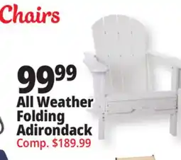Ocean State Job Lot All-Weather Folding Adirondack Chair White offer