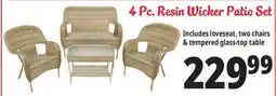 Ocean State Job Lot 4 Piece Resin Wicker Patio Set offer