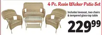 Ocean State Job Lot 4 Piece Resin Wicker Patio Set offer