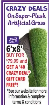 Ocean State Job Lot 6' X8' Super-Plush Artificial Grass offer