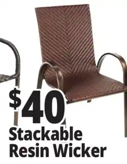 Ocean State Job Lot Outdoor Living Accents Resin Wicker Stackable Chair offer