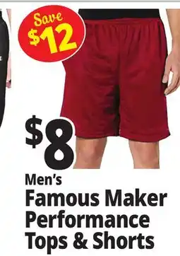 Ocean State Job Lot Men's Famous Maker Performance Tops & Shorts offer