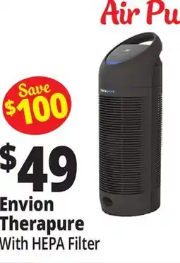 Ocean State Job Lot ENVION Therapure Air Purifier with HEPA-Filter Black offer