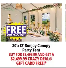 Ocean State Job Lot Sunjoy 30' x 12' Outdoor Canopy Party Tent White offer