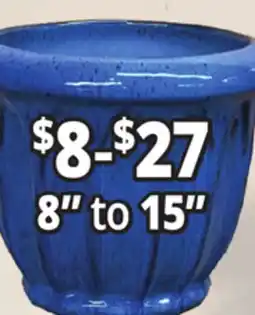 Ocean State Job Lot 8 to 15 Outdoor Glazed Ceramic Planters offer