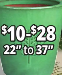 Ocean State Job Lot Outdoor Glazed Ceramic Planters 22 to 37 offer