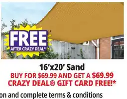 Ocean State Job Lot 16'X20' Sand offer