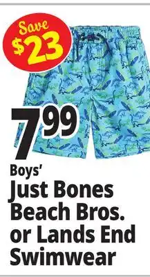 Ocean State Job Lot Boys' Just Bones Beach Bros. or Lands End Swimwear offer
