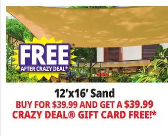 Ocean State Job Lot 12'x16' Sand offer