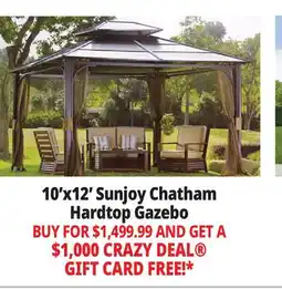 Ocean State Job Lot Sunjoy Chatham 10' x 12' Hardtop Gazebo with Netting offer