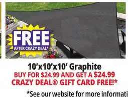 Ocean State Job Lot 10'x10'x10' Graphite offer