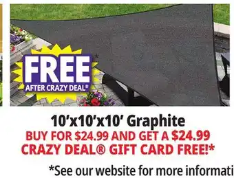 Ocean State Job Lot 10'x10'x10' Graphite offer