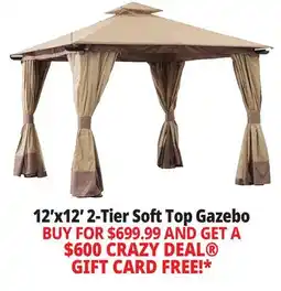 Ocean State Job Lot Sunjoy Aluminum Frame 2-Tier Steel Soft Top Gazebo 12' x 12' Beige/Brown offer