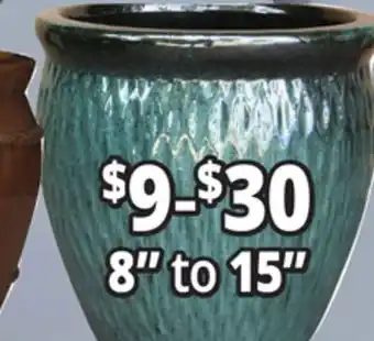 Ocean State Job Lot 8 to 15 Outdoor Glazed Ceramic Planters offer