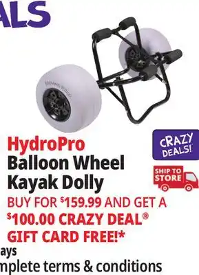 Ocean State Job Lot HydroPro Balloon Wheel Kayak Dolly offer