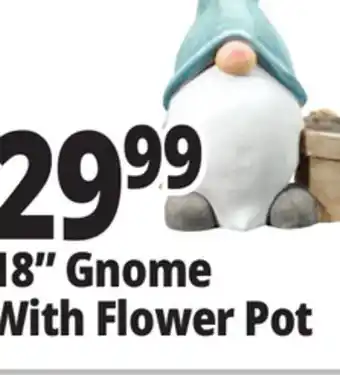 Ocean State Job Lot Gnome With Flower Pot 16.5 offer