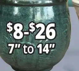 Ocean State Job Lot 7 to 14 Outdoor Glazes Ceramic Planters offer