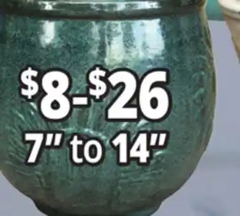 Ocean State Job Lot 7 to 14 Outdoor Glazes Ceramic Planters offer