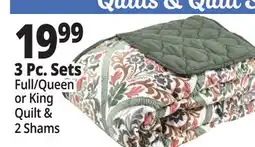 Ocean State Job Lot 3 Pc. Sets Full/Queen or King Quilt & 2 Shams offer