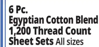 Ocean State Job Lot 6 Pc. Egyptian Cotton Blend Blend 1,200 Thread Count Count Sheet Sets offer