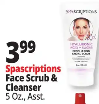Ocean State Job Lot SpaScriptions Hyaluronic Acid + Sugar Exfoliating Facial Scrub 5 oz offer