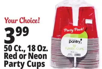 Ocean State Job Lot Kitchen Pantry Red Plastic Cups 50 Count offer