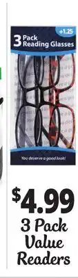 Ocean State Job Lot 3 Pack Value Readers offer