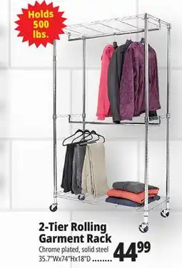 Ocean State Job Lot 2-Tier Rolling Garment Rack offer