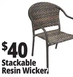 Ocean State Job Lot Outdoor Living Accents Resin Wicker Stacking Chair offer