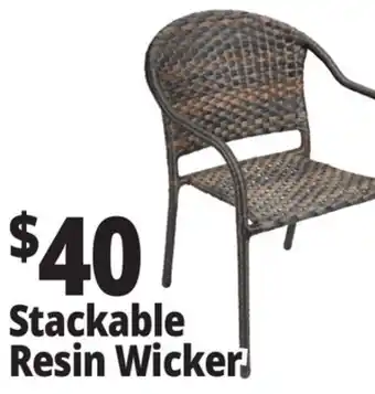 Ocean State Job Lot Outdoor Living Accents Resin Wicker Stacking Chair offer
