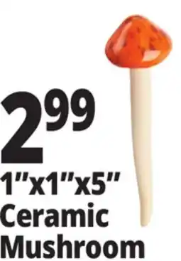 Ocean State Job Lot Outdoor Living Accents Mini Ceramic Mushroom 5.5 offer