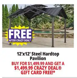 Ocean State Job Lot 12'x12' Steel Hardtop Pavilion offer