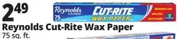 Ocean State Job Lot Reynolds Kitchens Cut-Rite Wax Paper 75 sq ft offer