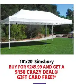 Ocean State Job Lot Simsbury 10' x 20' One-Touch Pop-Up Gazebo offer