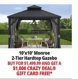 Ocean State Job Lot Monroe 10' x 10' Aluminum 2-Tier Hardtop Gazebo offer