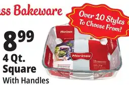 Ocean State Job Lot Marinex Square Glass Bakeware with Handles 4 Qt offer