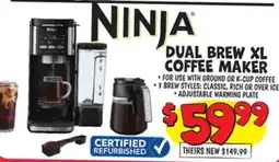 Ollie's NINJA DUAL BREW XL COFFEE MAKER offer
