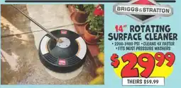 Ollie's BRIGGS & STRATTON 14 ROTATING SURFACE CLEANER offer