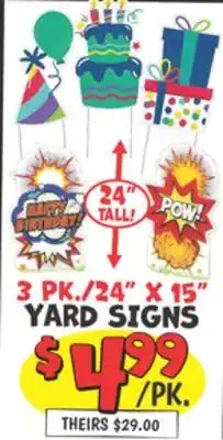 Ollie's 3 PK./24 X 15 YARD SIGNS offer
