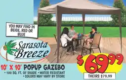 Ollie's 10' X 10' POPUP GAZEBO offer