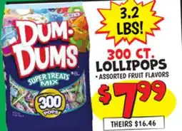 Ollie's DUM-DUMS LOLLIPOPS offer