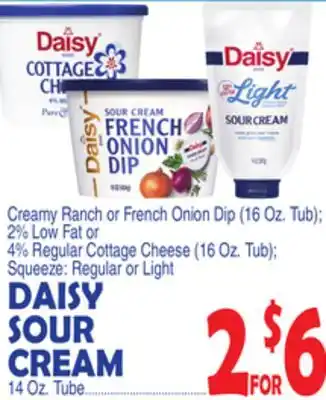 Bravo Supermarkets DAISY SOUR CREAM, 14 Oz. Tube offer